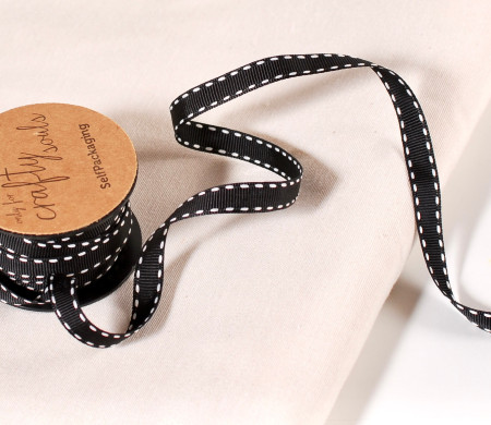 Black stitched ribbon