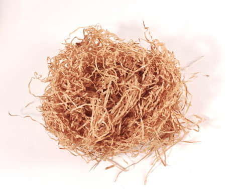 Paper shavings for cardboard boxes