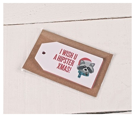 Printed gift tags Hipster Christmas