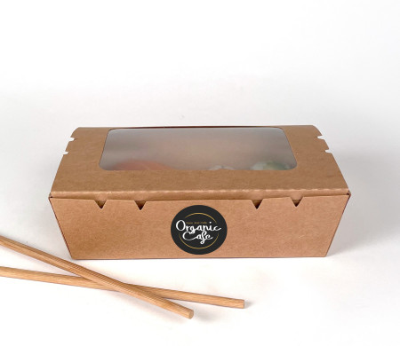 Take away box with window