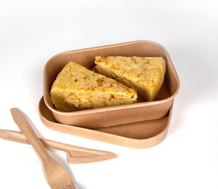 Kraft cardboard Tupper with lid