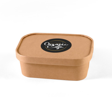 Kraft cardboard Tupper with lid