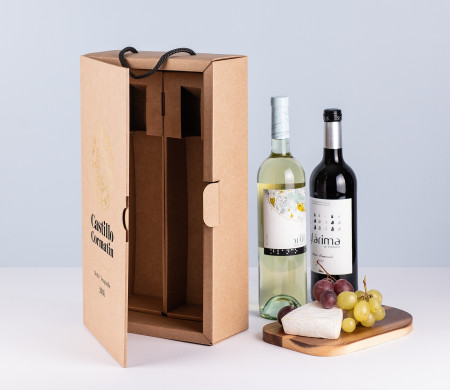 Cardboard Box with Handle for Bottles