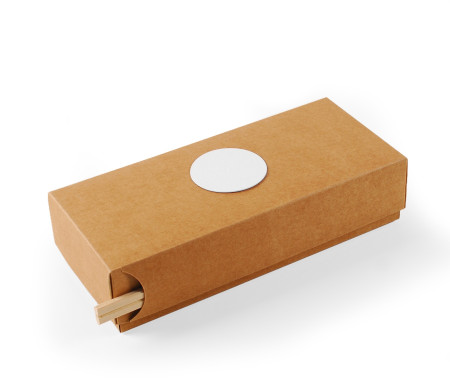 Cardboard box for sushi with a stick compartment