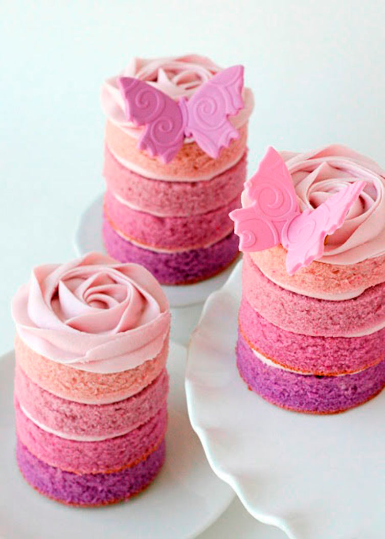 purple ombre mini cakes 