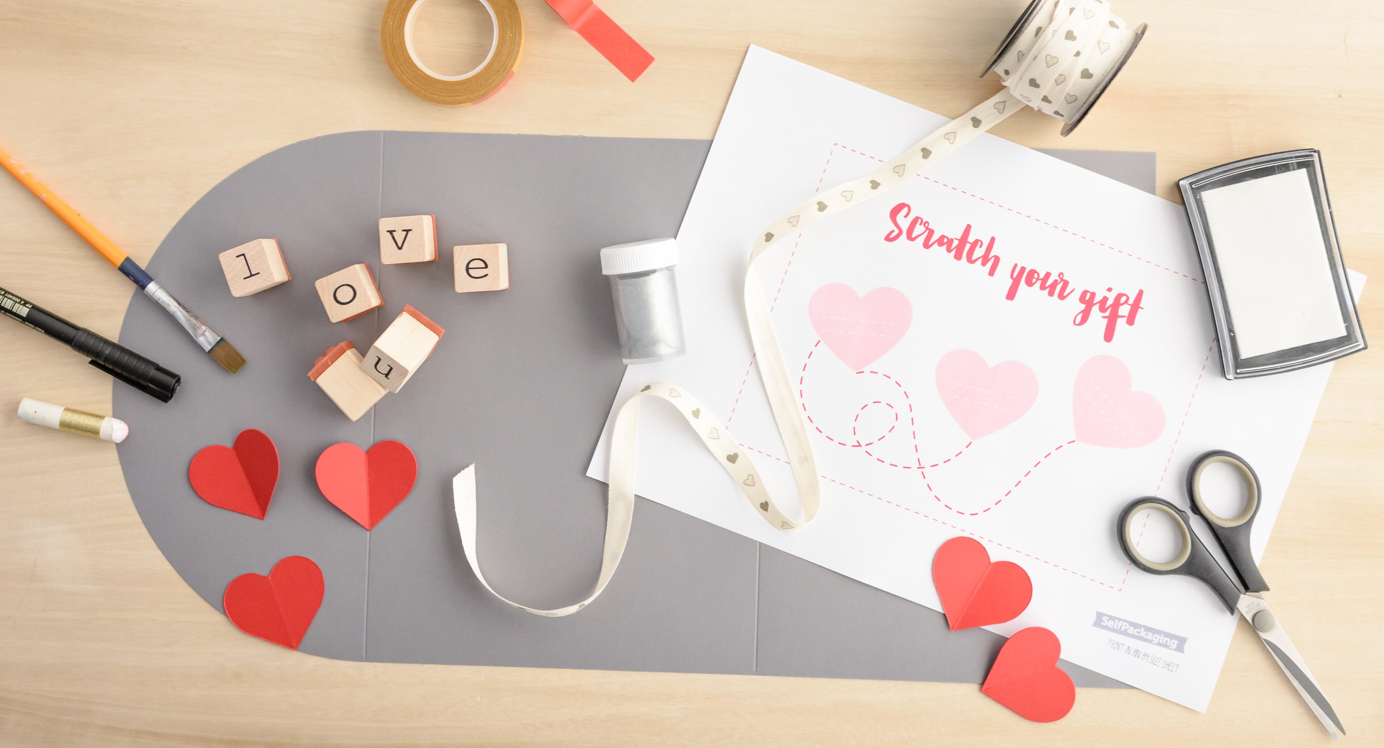 DIY Scratch card for Valentine's day