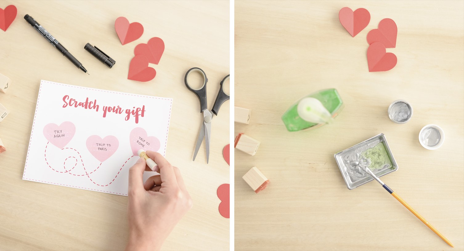 DIY Scratch card for Valentine's day