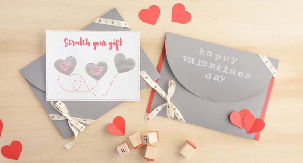 Happy Valentines Day personnalisé Scratch et révéler carte de vœux
