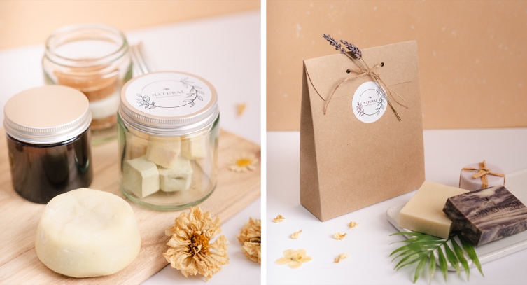 Natural packaging for handcrafted soap