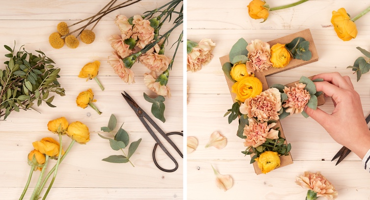 Cómo hacer tus propias letras florales - Selfpackaging Blog