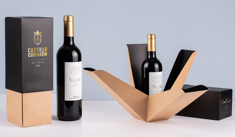 Cardboard wine boxes