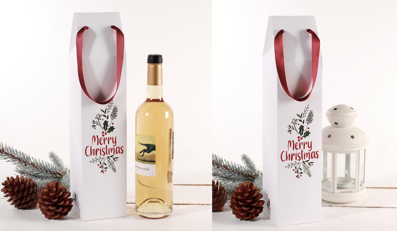 Wine box decorated for Christmas