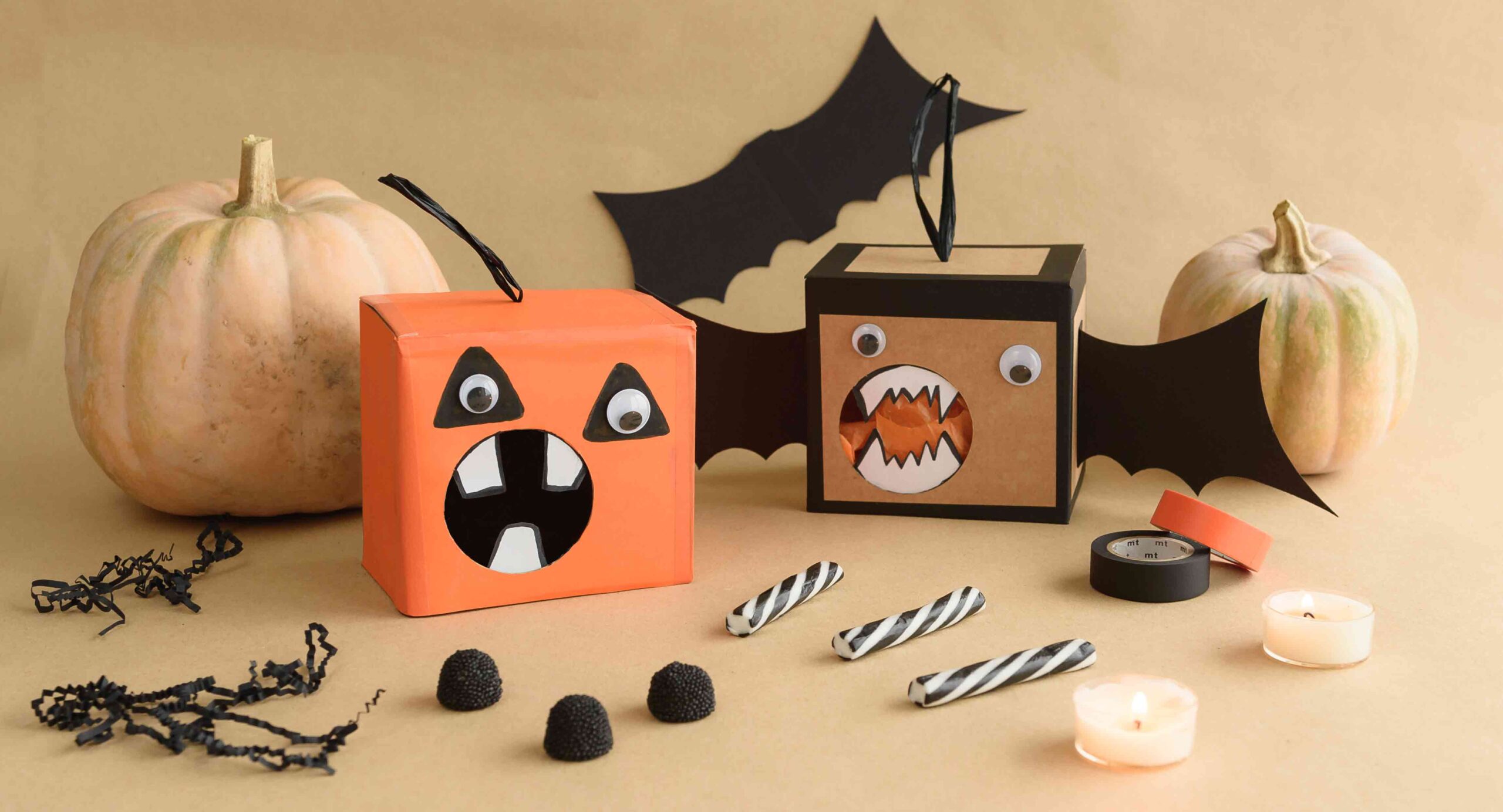 Scary boxes for Halloween, trick or treat