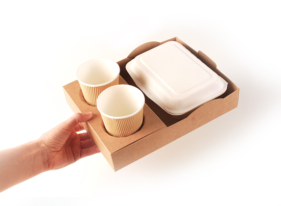 Stackable tray for street food.