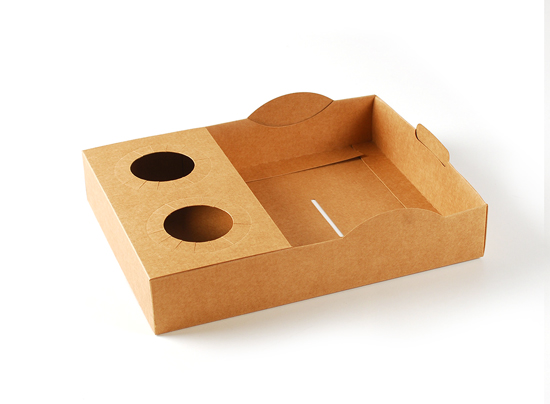 Stackable tray for street food.