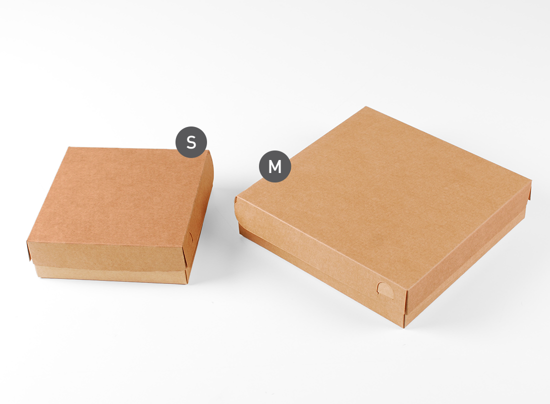 Square cardboard box for sushi