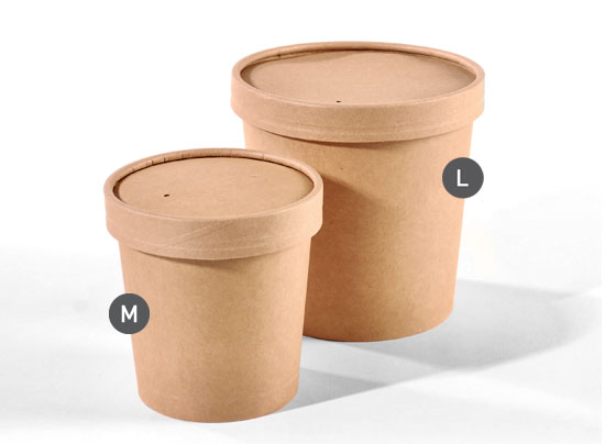 Kraft tureen with take away lid